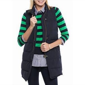 Crown & Ivy long navy vest jacket sz  XL petite